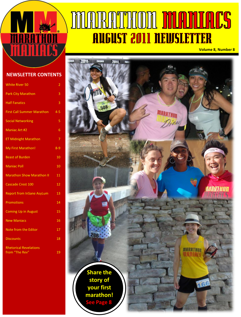 Share the Story of Your First Marathon! See Page 8 Shawna Thompkins