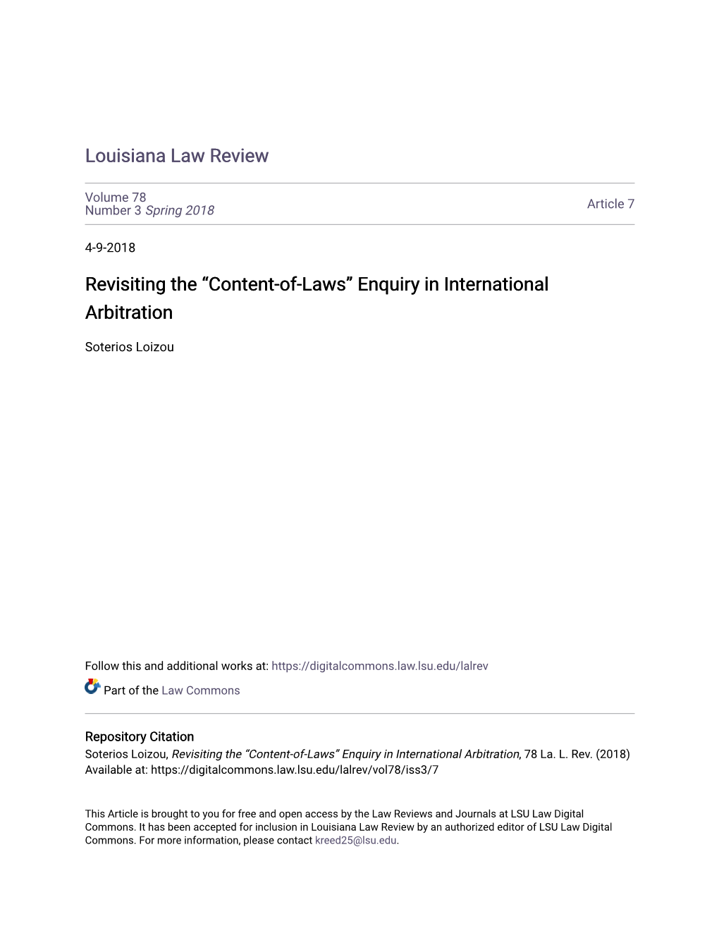 Revisiting the “Content-Of-Laws” Enquiry in International Arbitration