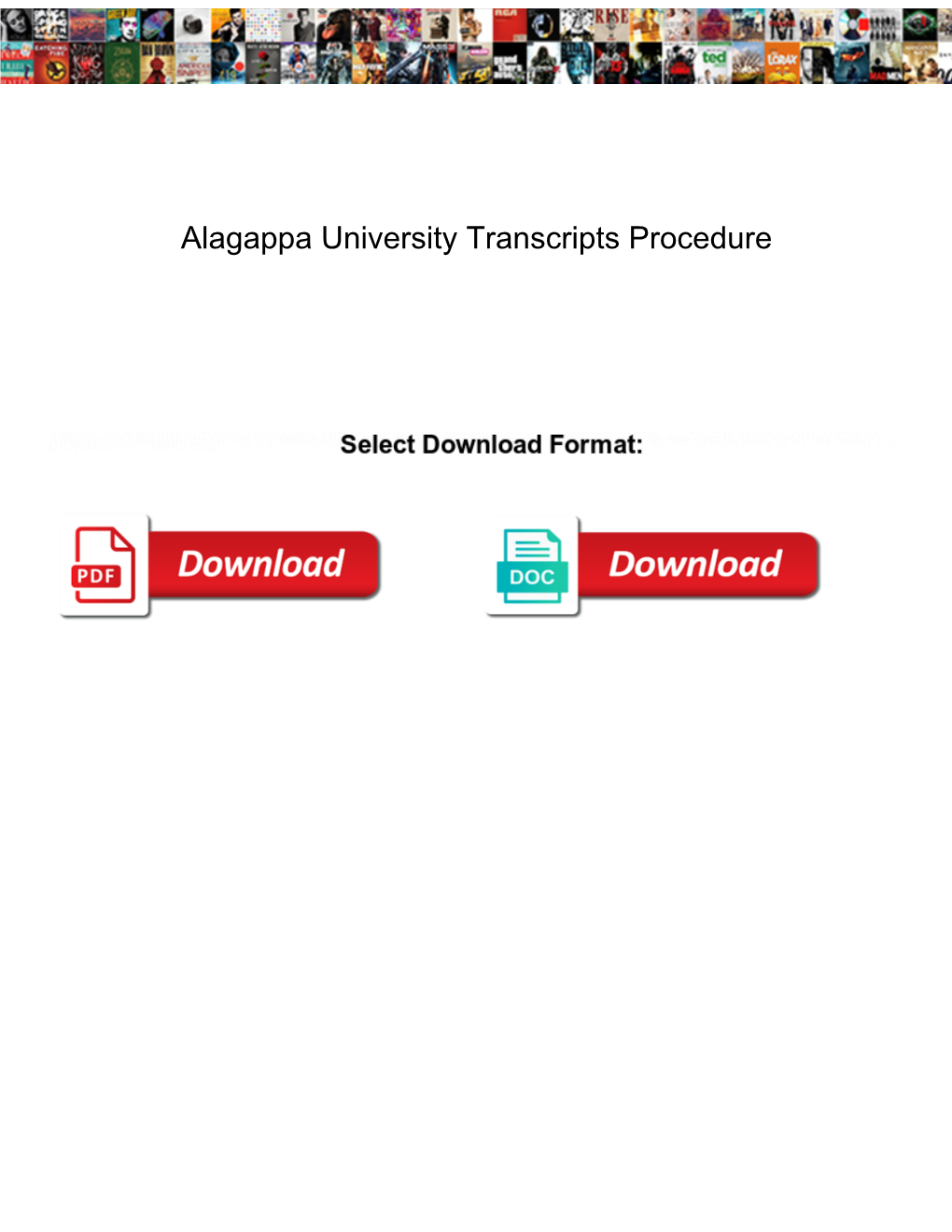 Alagappa University Transcripts Procedure