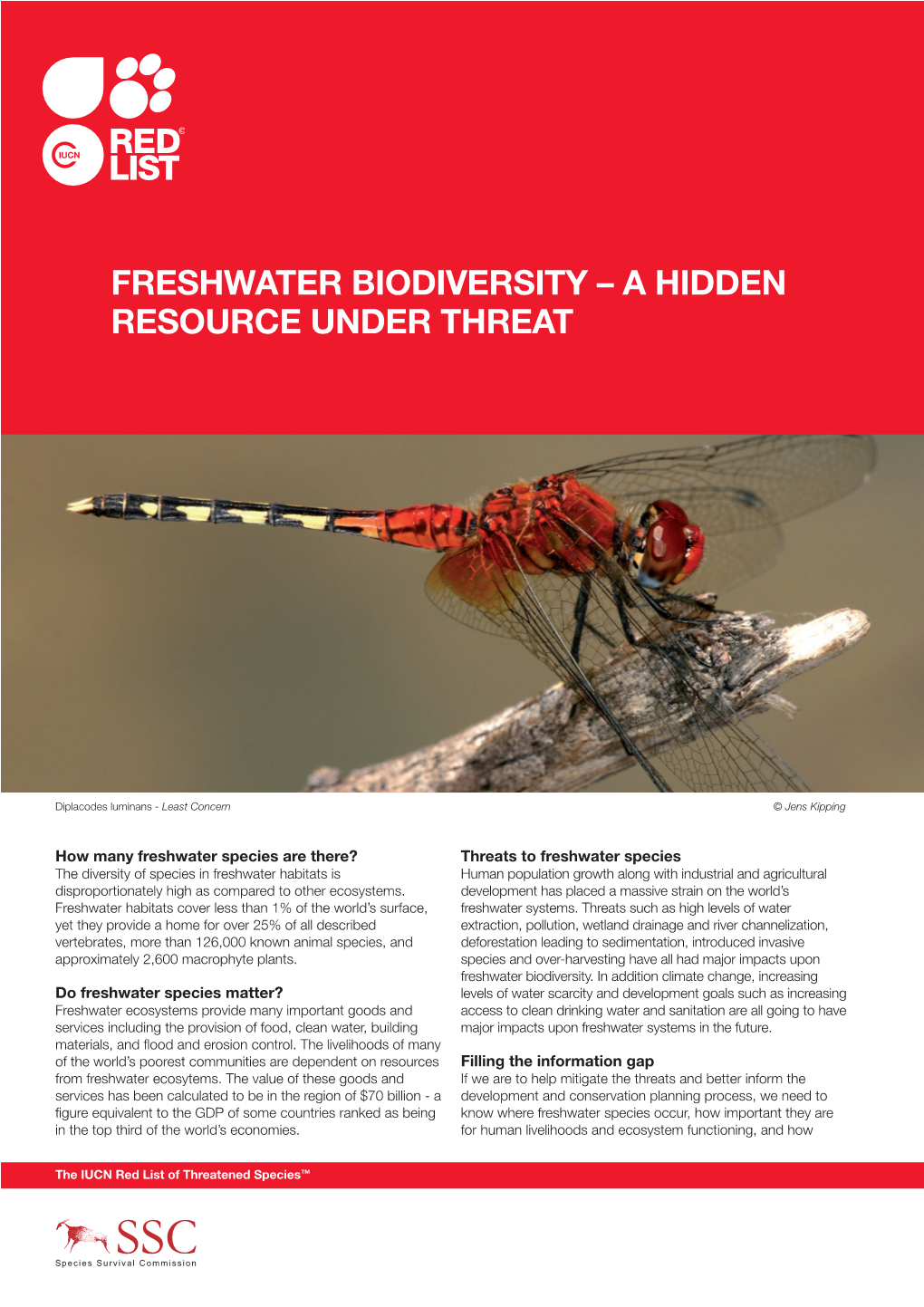 Freshwater Biodiversity a Hidden Resource Under Threat Factsheet EN