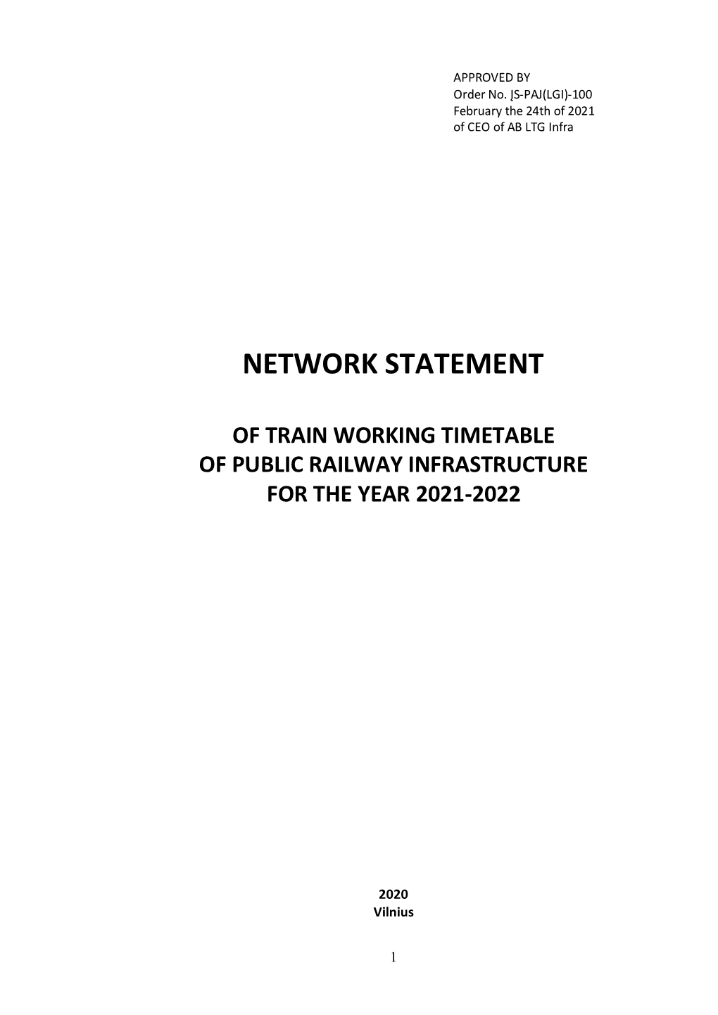 Network Statement