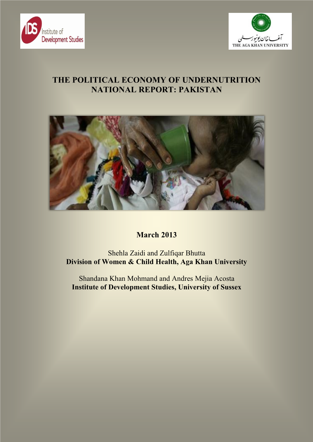 Political Economy of Undernutrition National Report: Pakistan