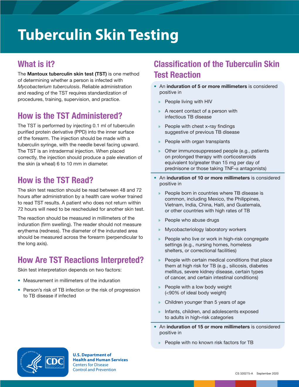 Tuberculin Skin Testing