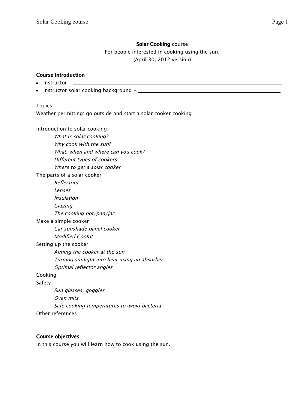 Solar Cooking Course Page 8