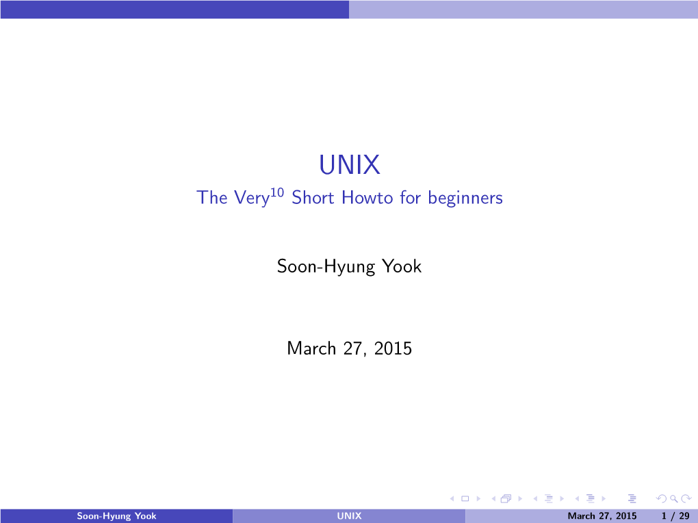 UNIX the Very10 Short Howto for Beginners