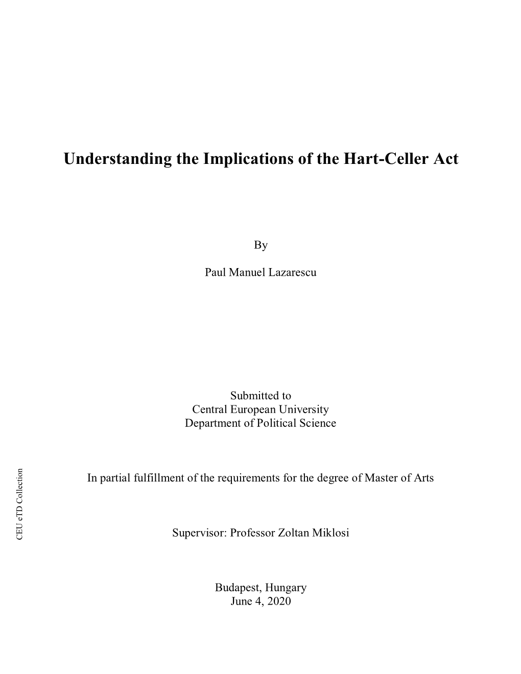 Understanding the Implications of the Hart-Celler Act