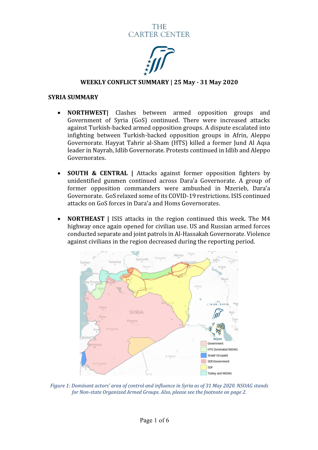 Page 1 of 6 WEEKLY CONFLICT SUMMARY | 25