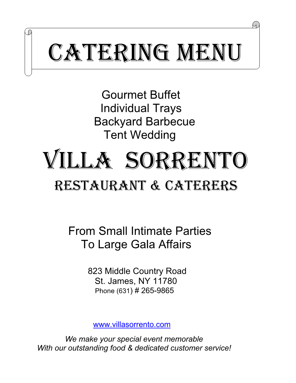 Catering Menu