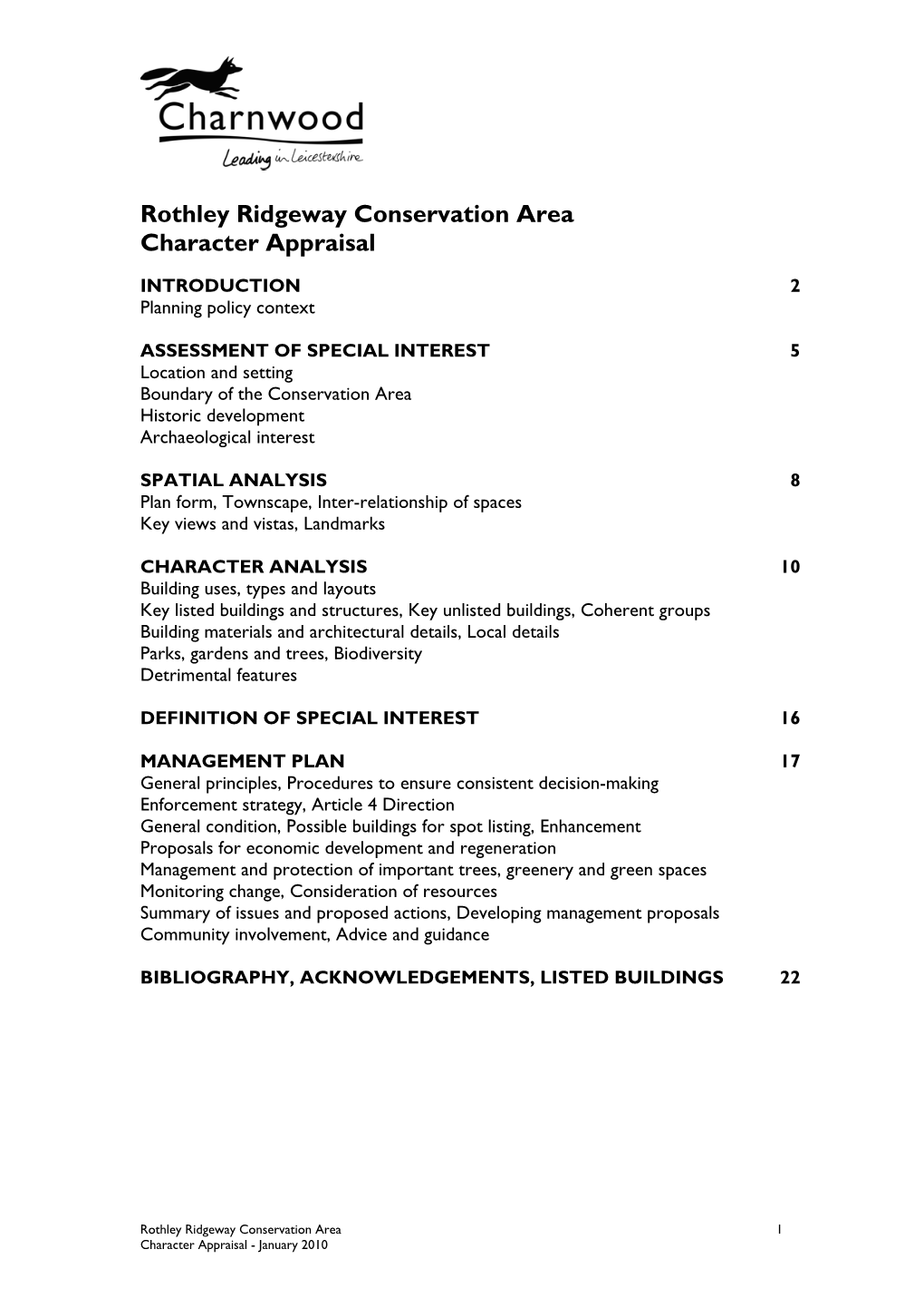 Rothley Ridgeway Conservation Area Appraisal