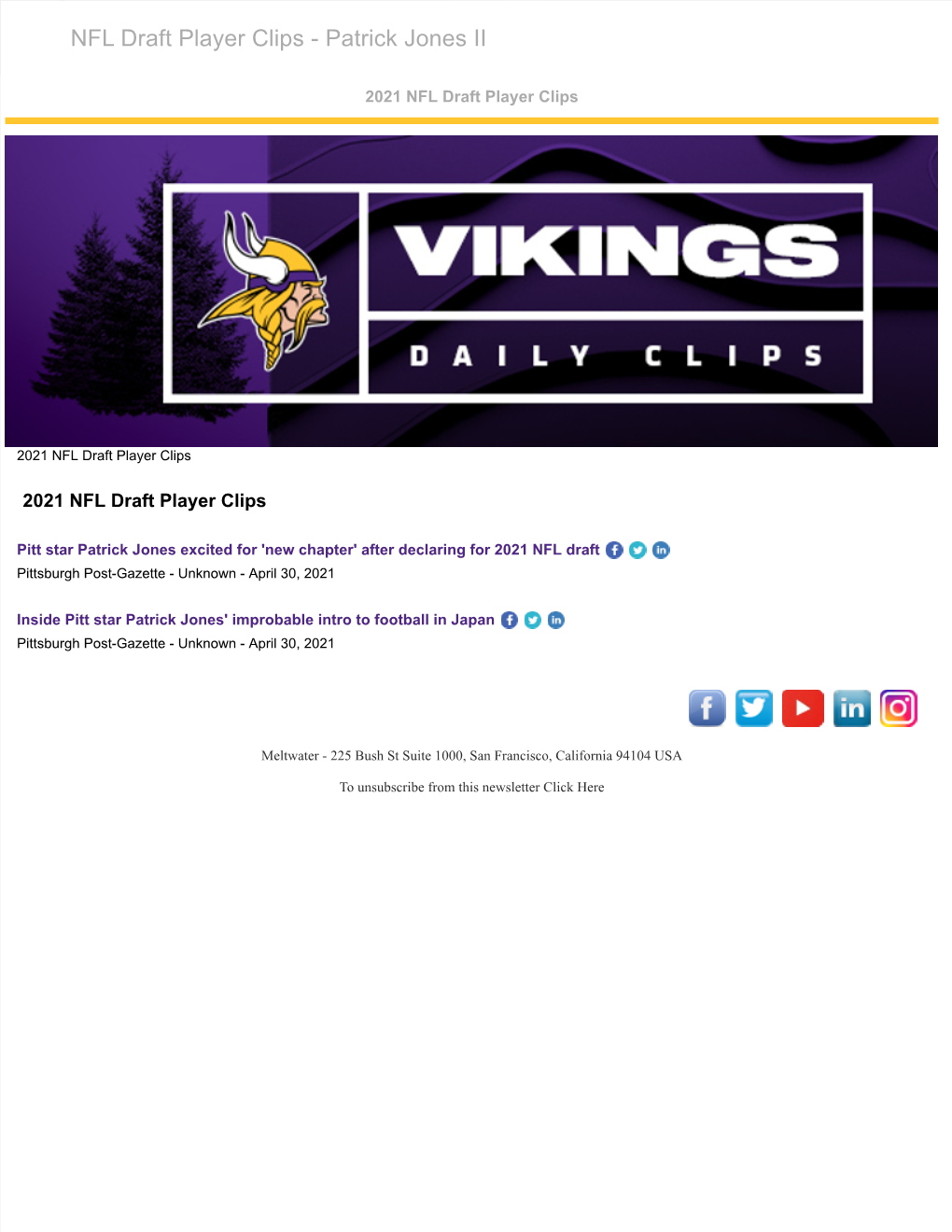 Share Newsletters NFL Draft Player Clips