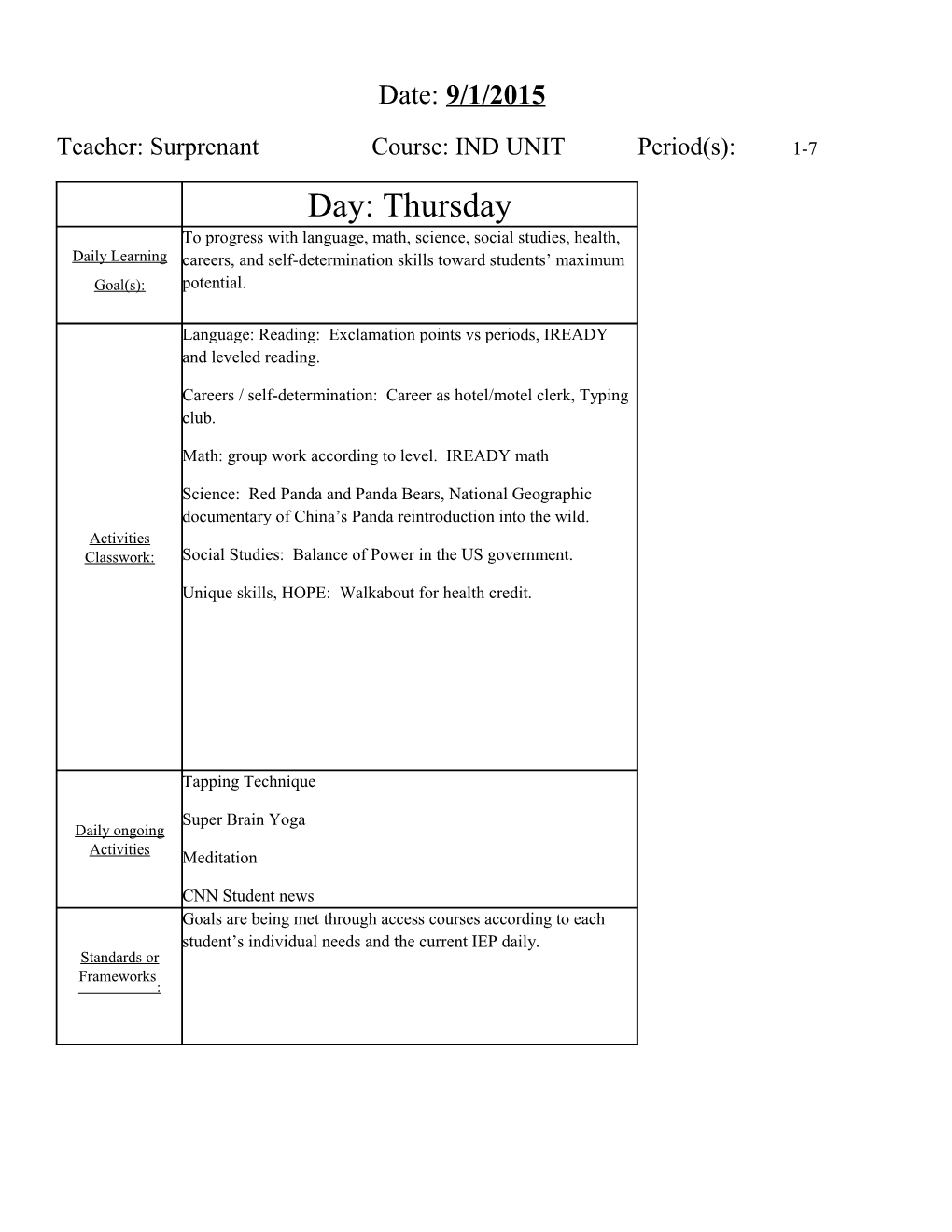 Daily Lesson Plan s2