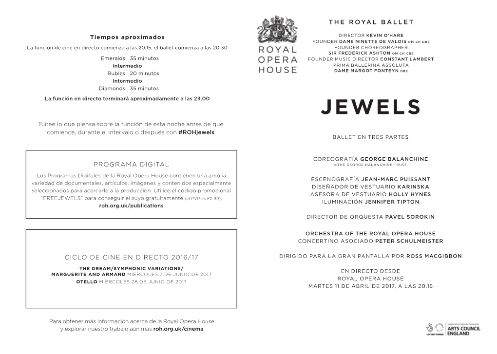 JEWELS Tuitee Lo Que Piensa Sobre La Función De Esta Noche Antes De Que Comience, Durante El Intervalo O Después Con #Rohjewels BALLET EN TRES PARTES