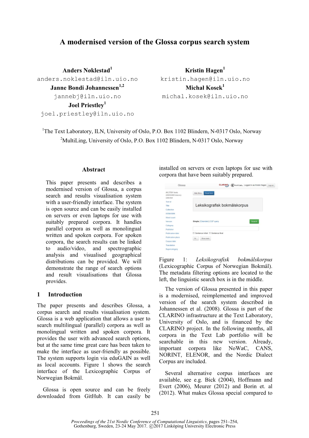 A Modernised Version of the Glossa Corpus Search System