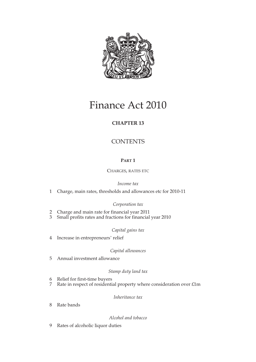 Finance Act 2010