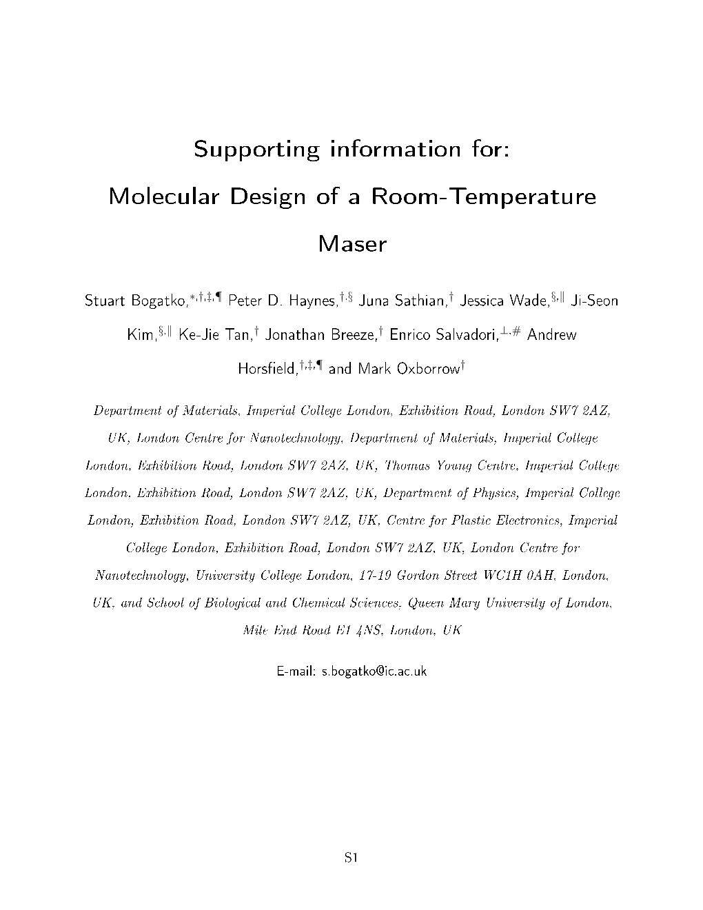 Molecular Design of a Room-Temperature Maser