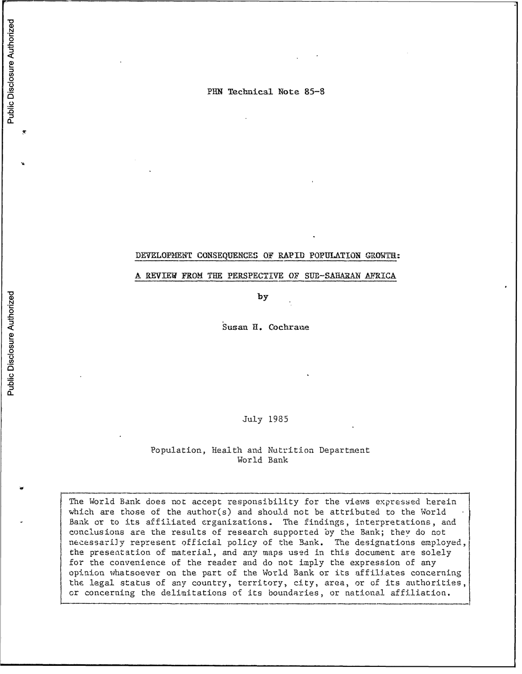 World Bank Document