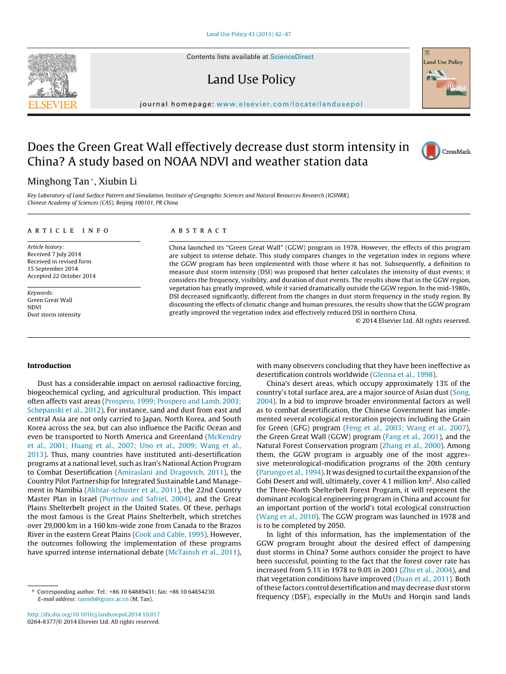 A Study Based on NOAA NDVI and Weather Station Data