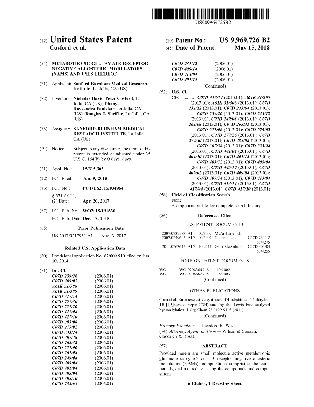 101 MULEBUHRMANNUS009969726B2 (12 ) United States Patent (10 ) Patent No