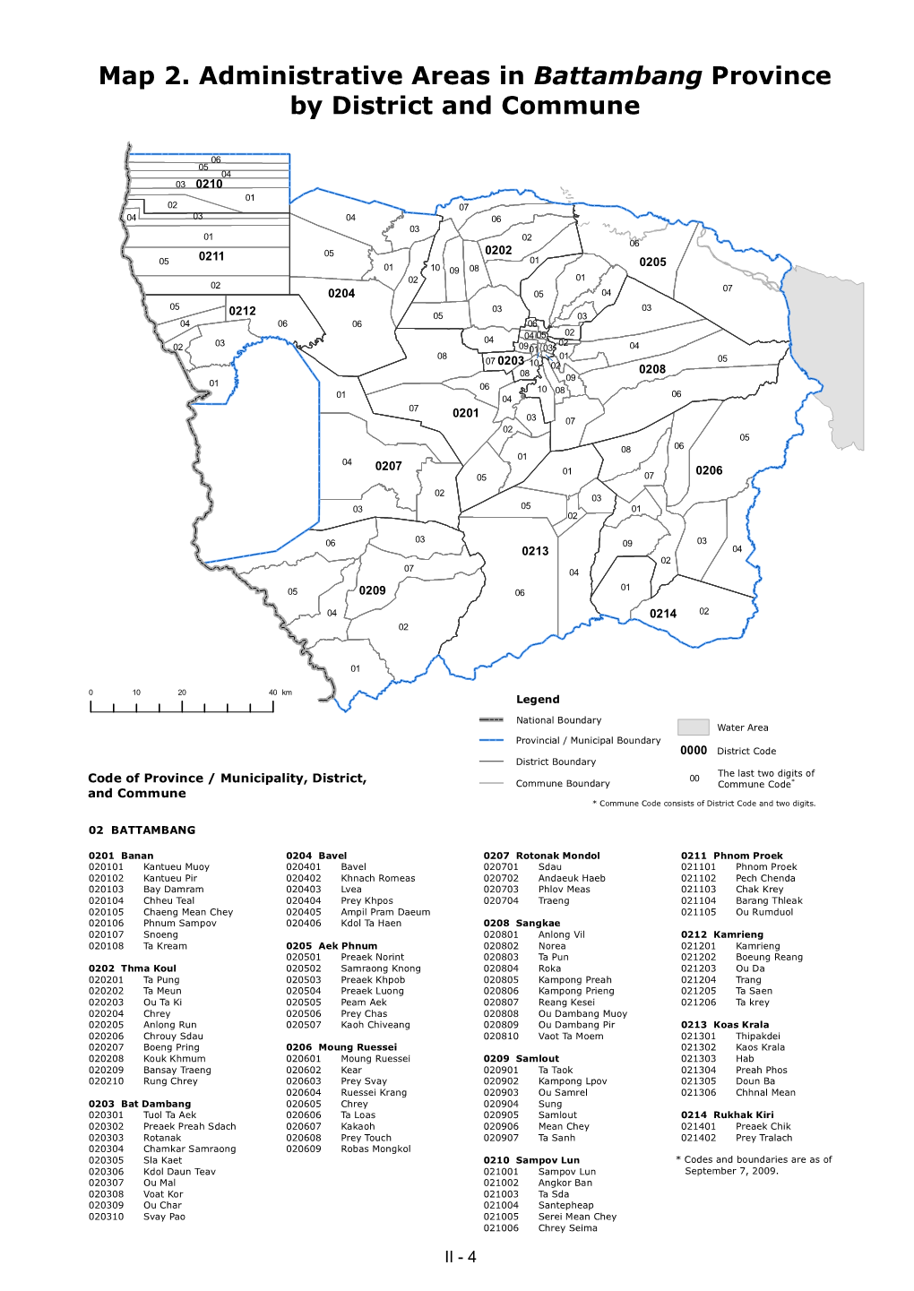 Map 2. Administrative Areas in Battambang Province by District and Commune