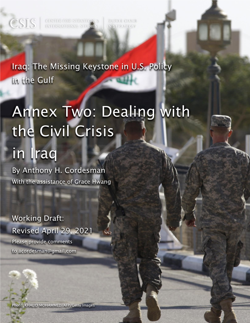 Annex Two: Dealing with the Civil Crisis in Iraq by Anthony H