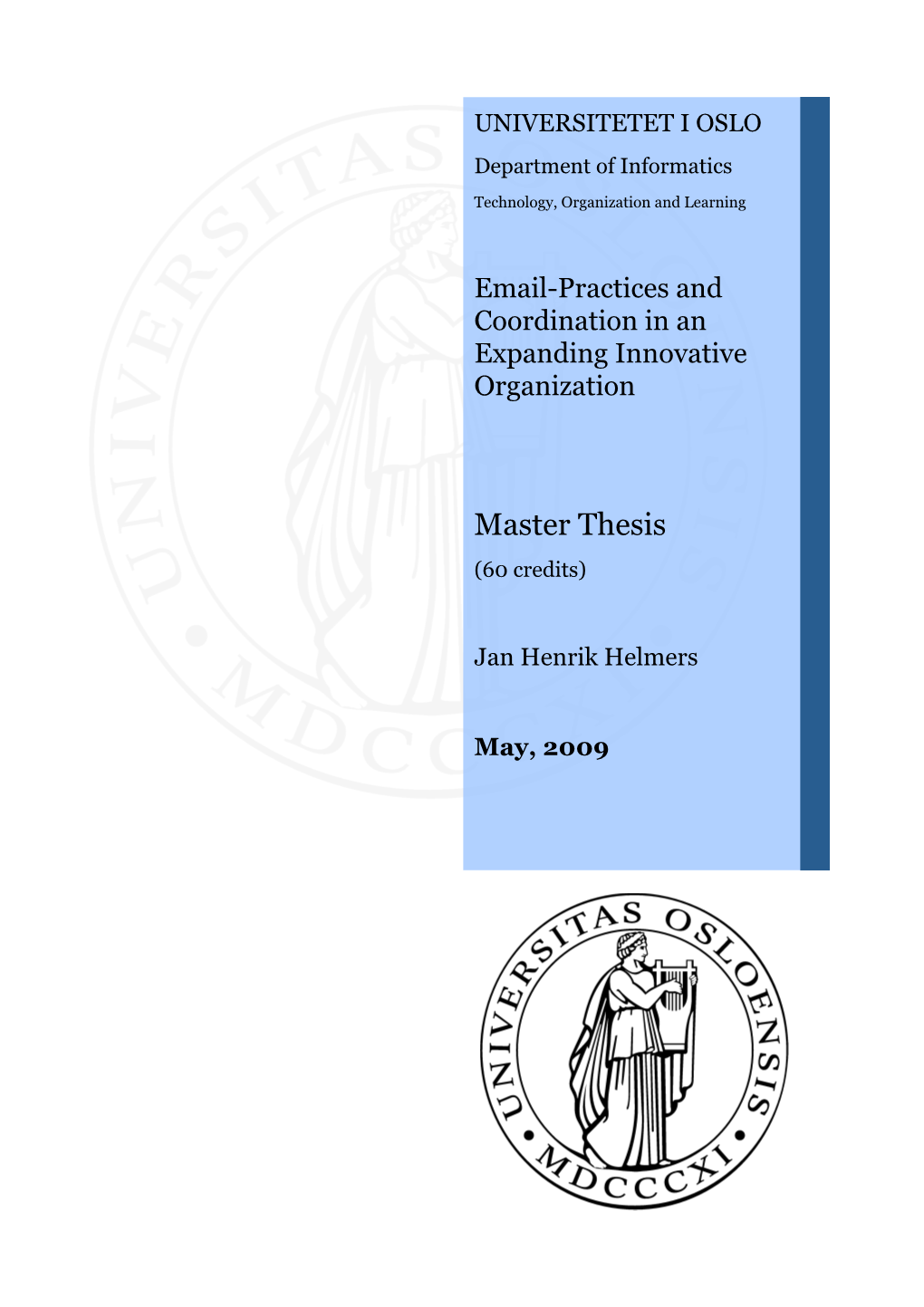 Master Thesis (60 Credits)