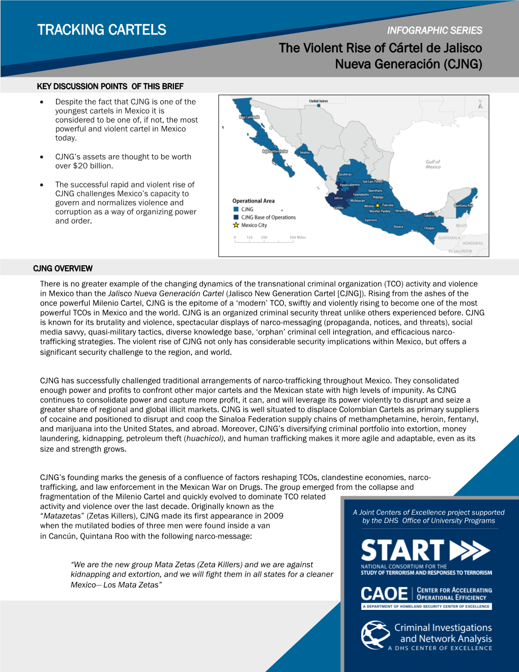 TRACKING CARTELS INFOGRAPHIC SERIES the Violent Rise of Cártel De Jalisco Nueva Generación (CJNG)