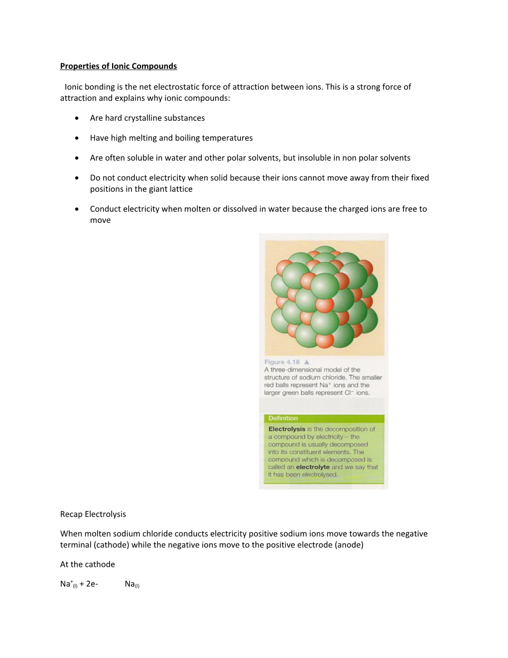 Properties of Ionic Compounds