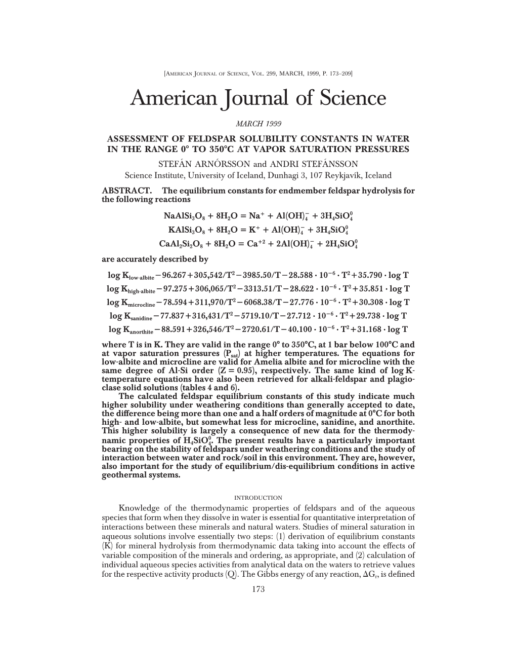 American Journal of Science,Vol