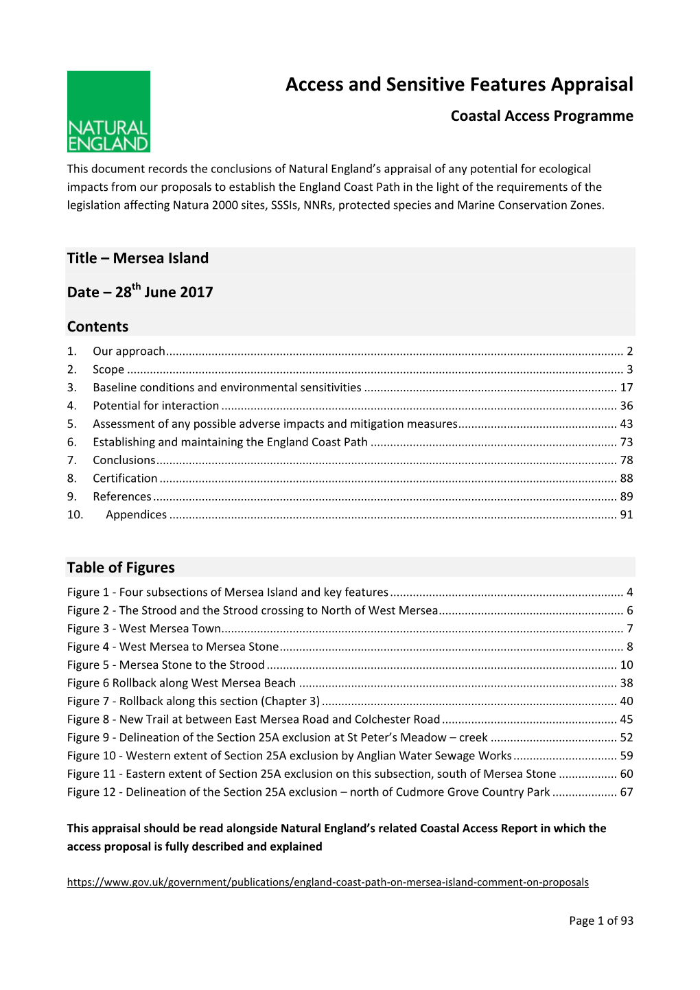 Access and Sensitive Features Appraisal Coastal Access Programme