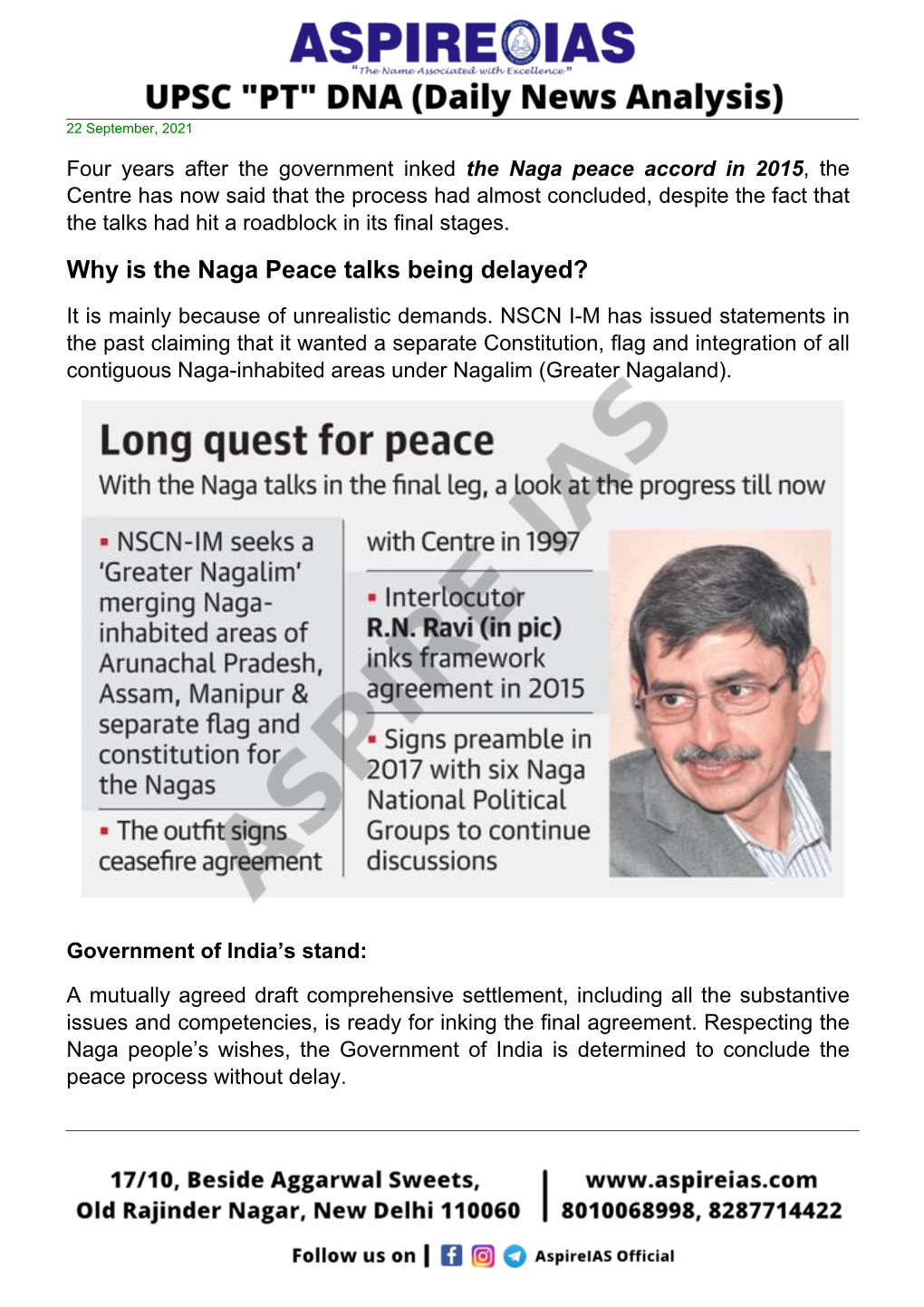 Naga Peace Talks Being Delayed?