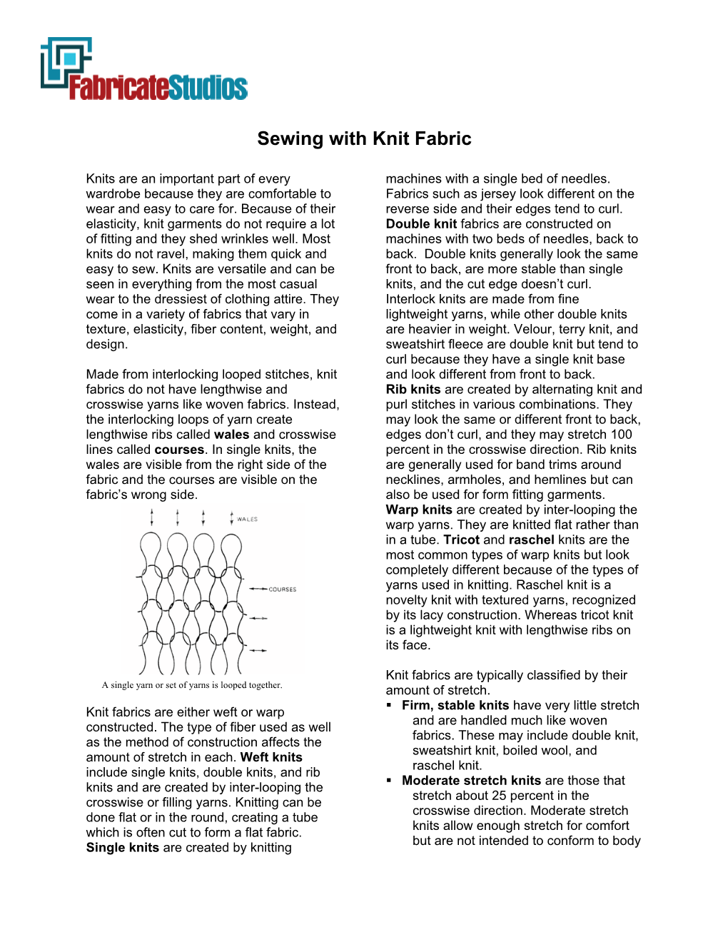 Sewing with Knit Fabric