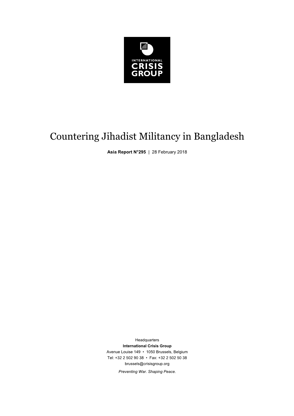 Countering Jihadist Militancy in Bangladesh