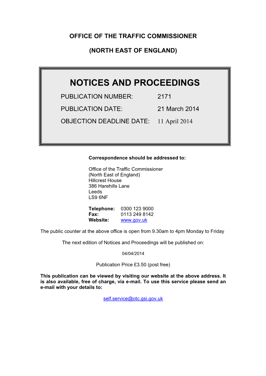 Notices and Proceedings