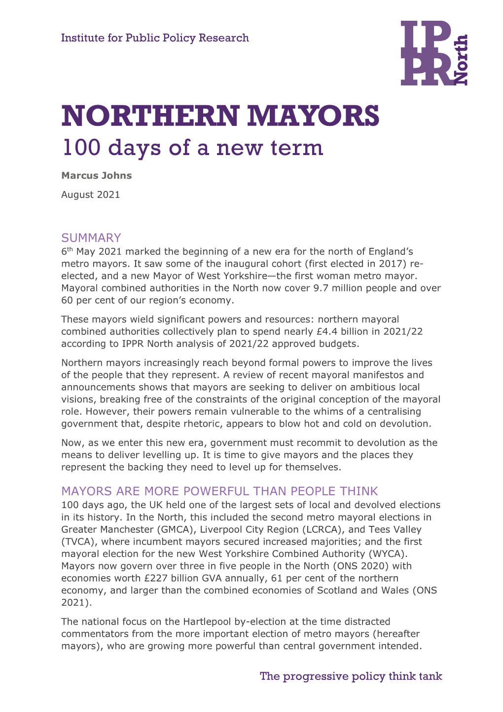 NORTHERN MAYORS 100 Days of a New Term