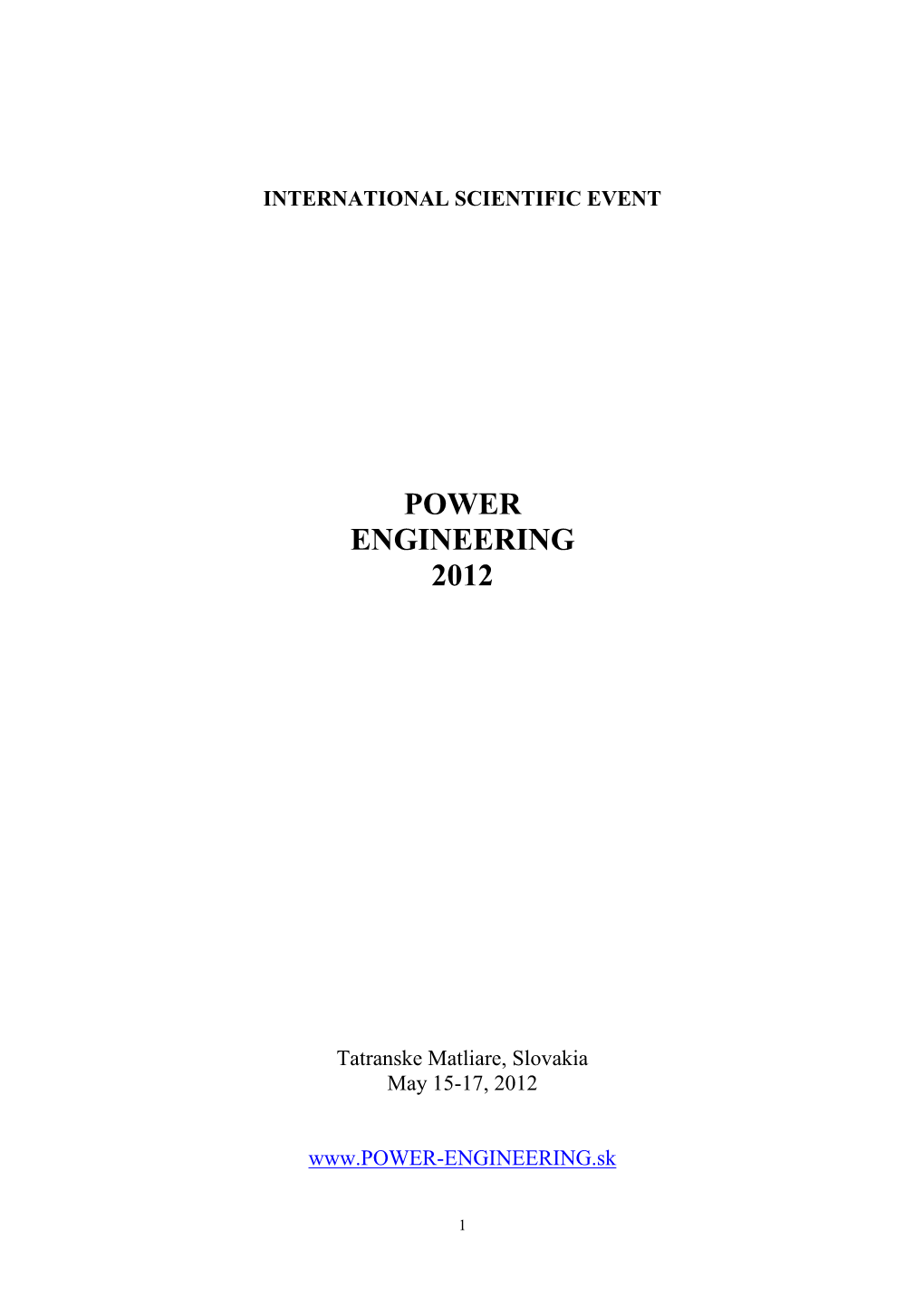 Power Engineering 2012