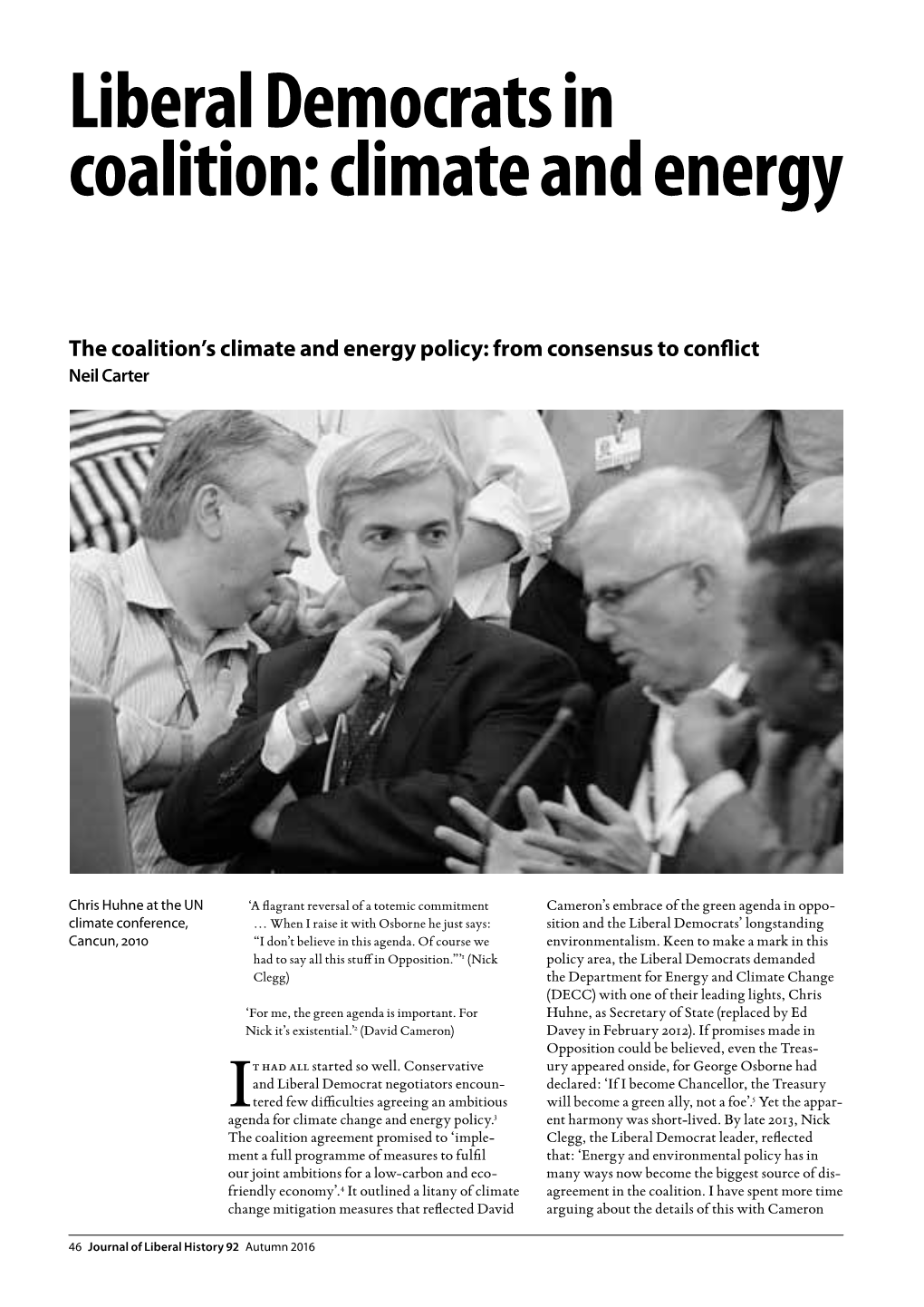 Liberal Democrats in Coalition: Climate and Energy