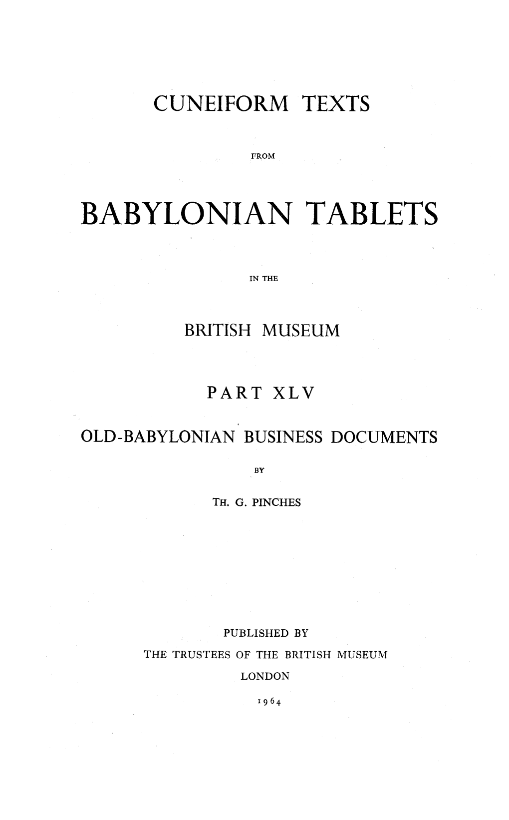 Cuneiform Texts from Babylonian Tablets, &C., in the British