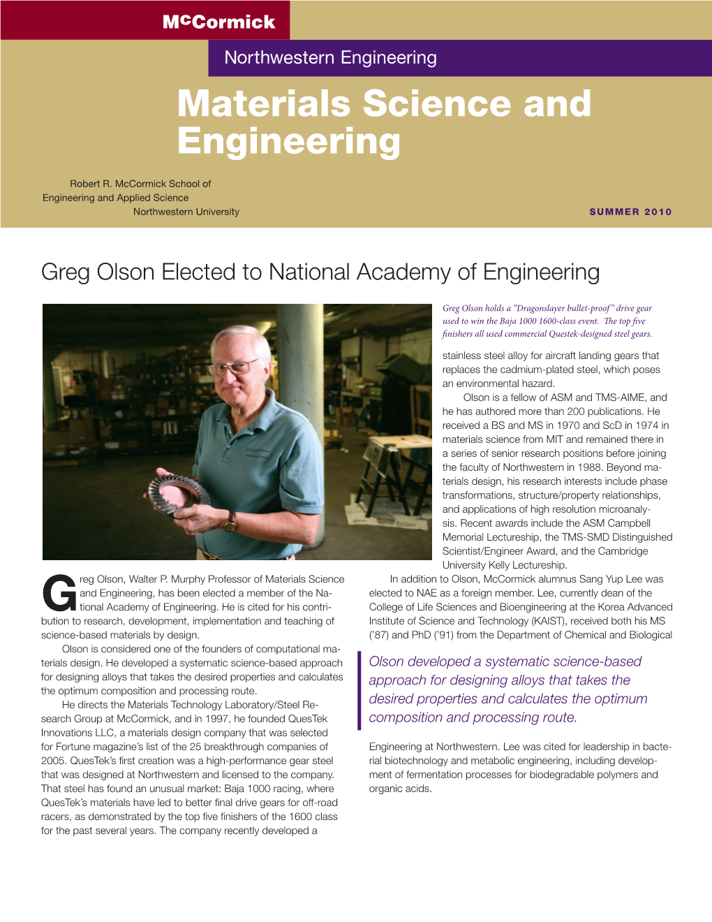 Materials Science and Engineering