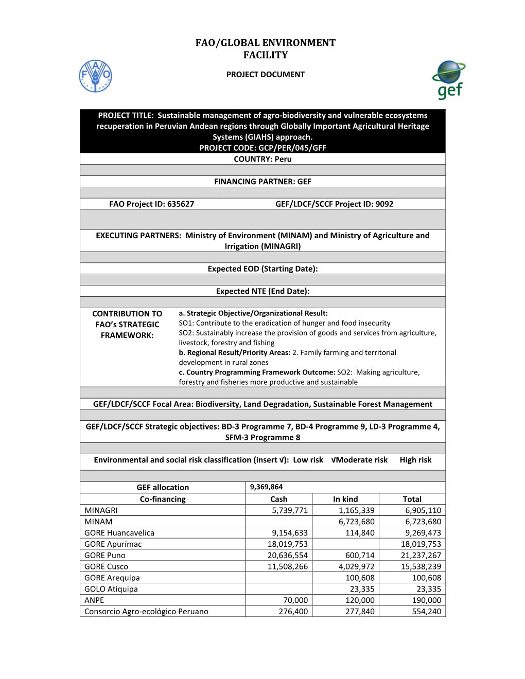 Fao/Global Environment Facility