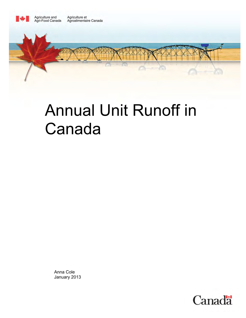 Annual Unit Runoff in Canada