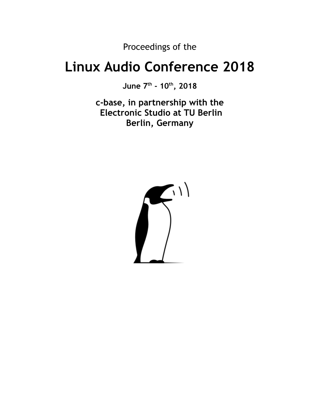 Proceedings Der Linux Audio Conference 2018