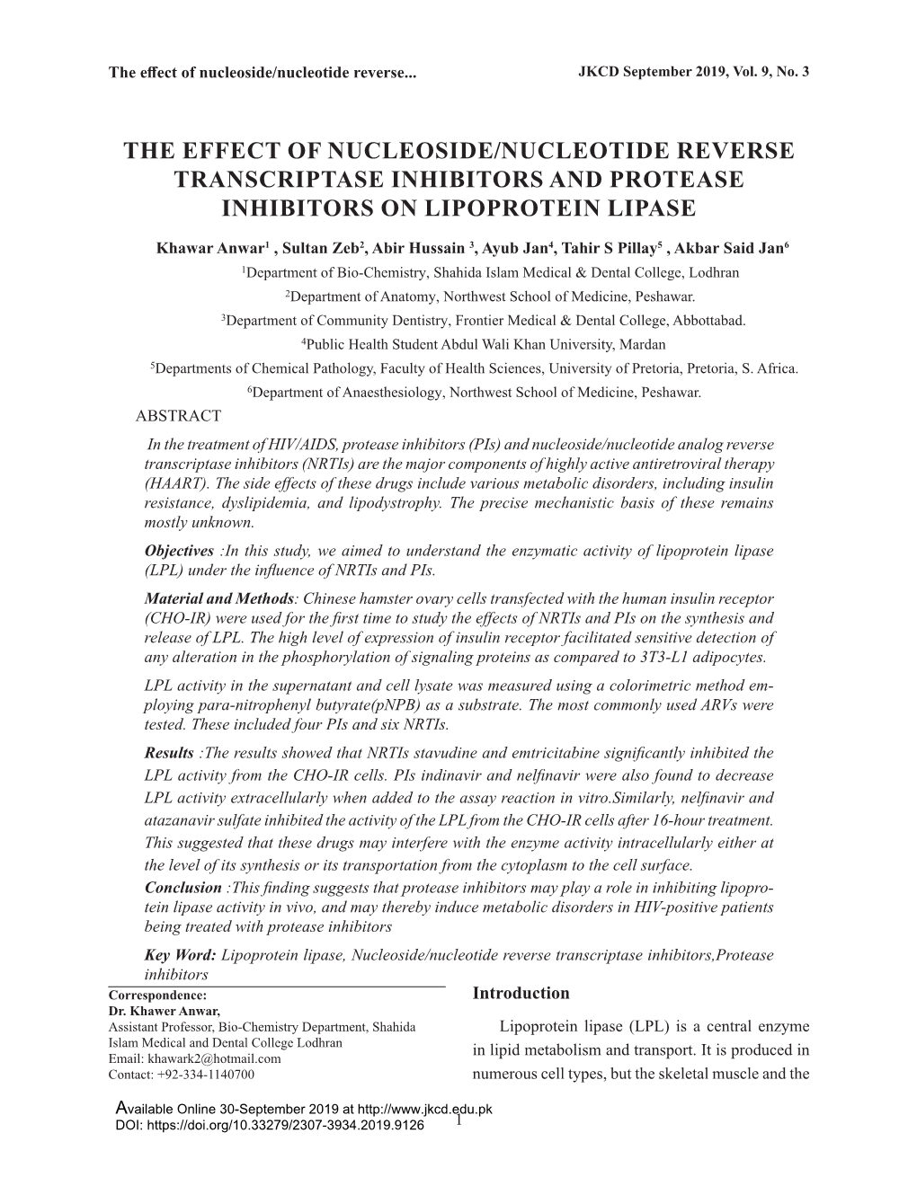 Inhibitors on Lipoprotein Lipase Transcriptase