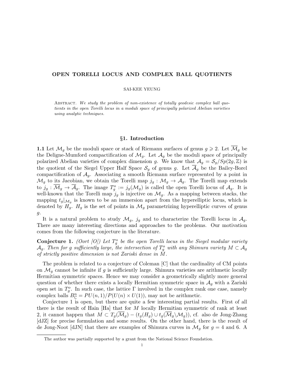 Open Torelli Locus and Complex Ball Quotients