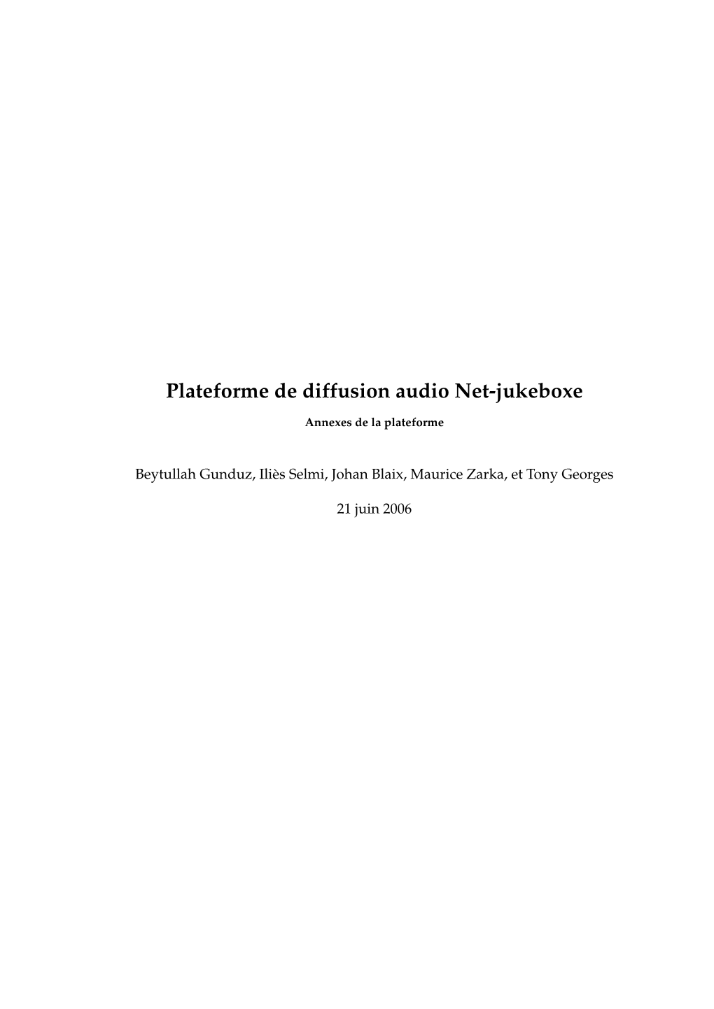 Plateforme De Diffusion Audio Net-Jukeboxe