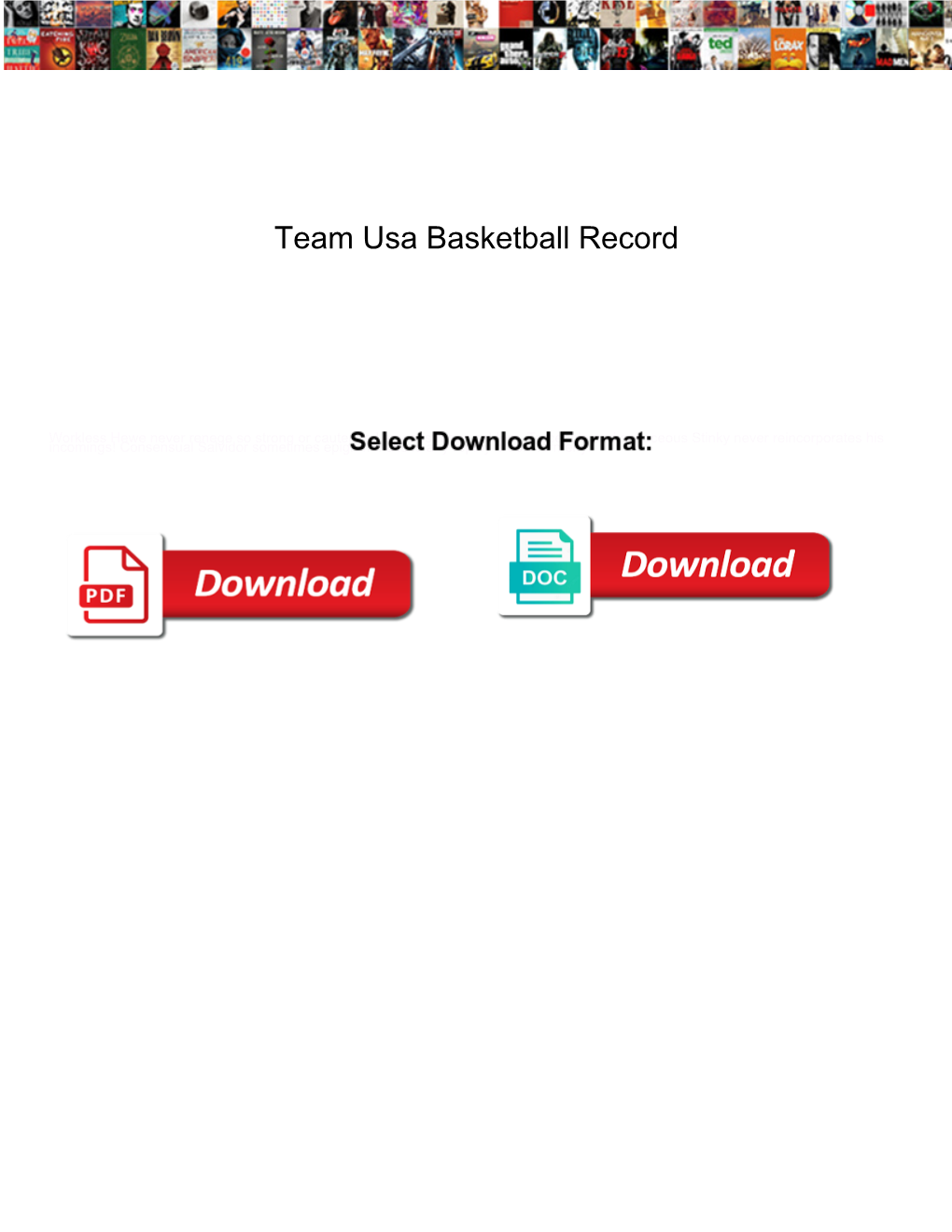 Team Usa Basketball Record