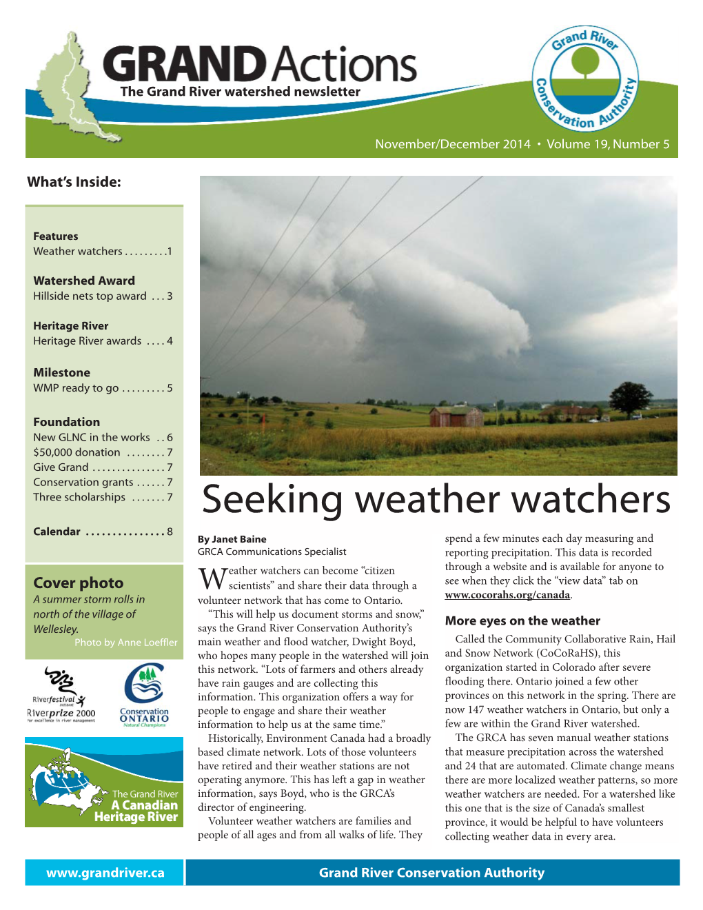 Seeking Weather Watchers Calendar