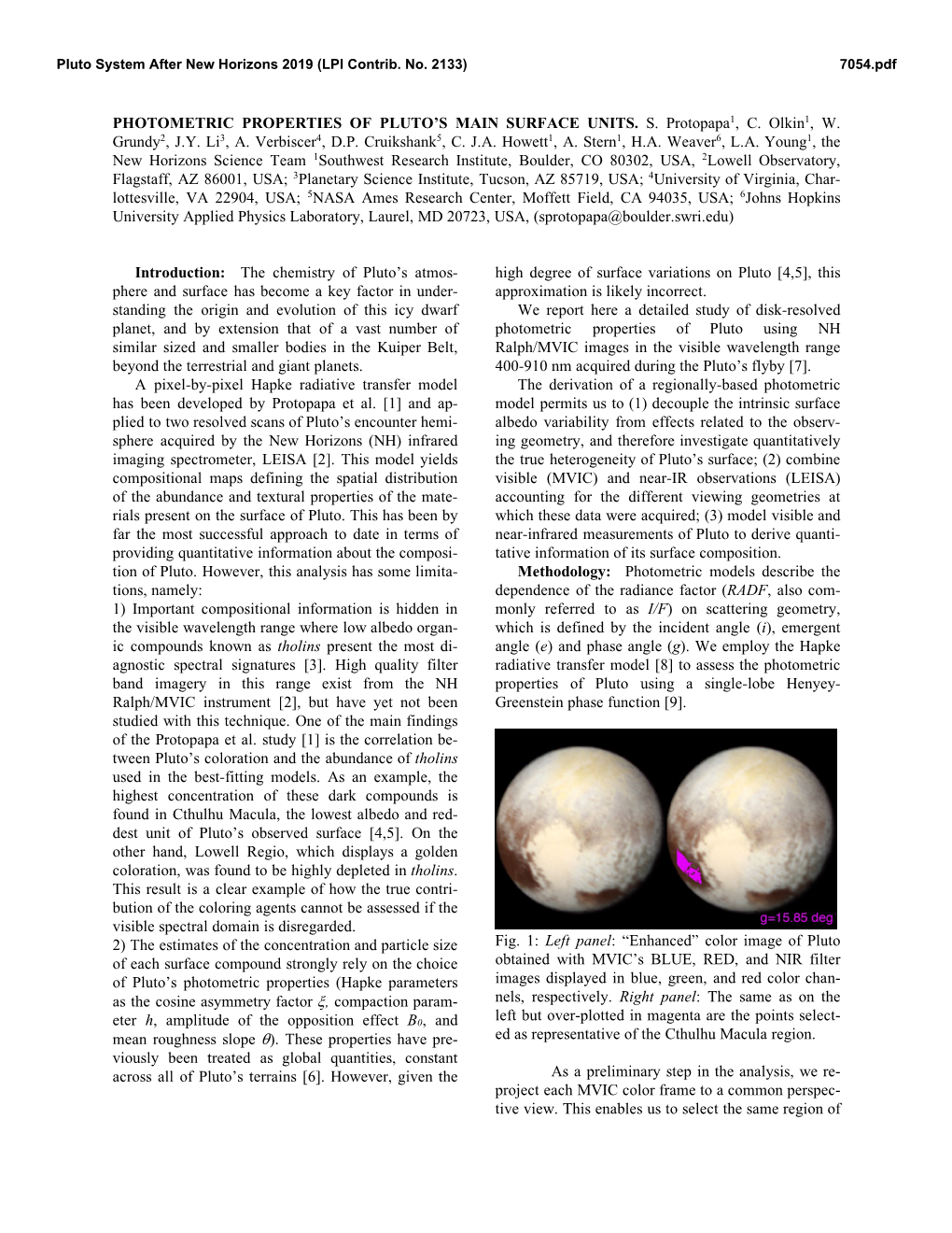 Photometric Properties of Pluto's Main Surface Units