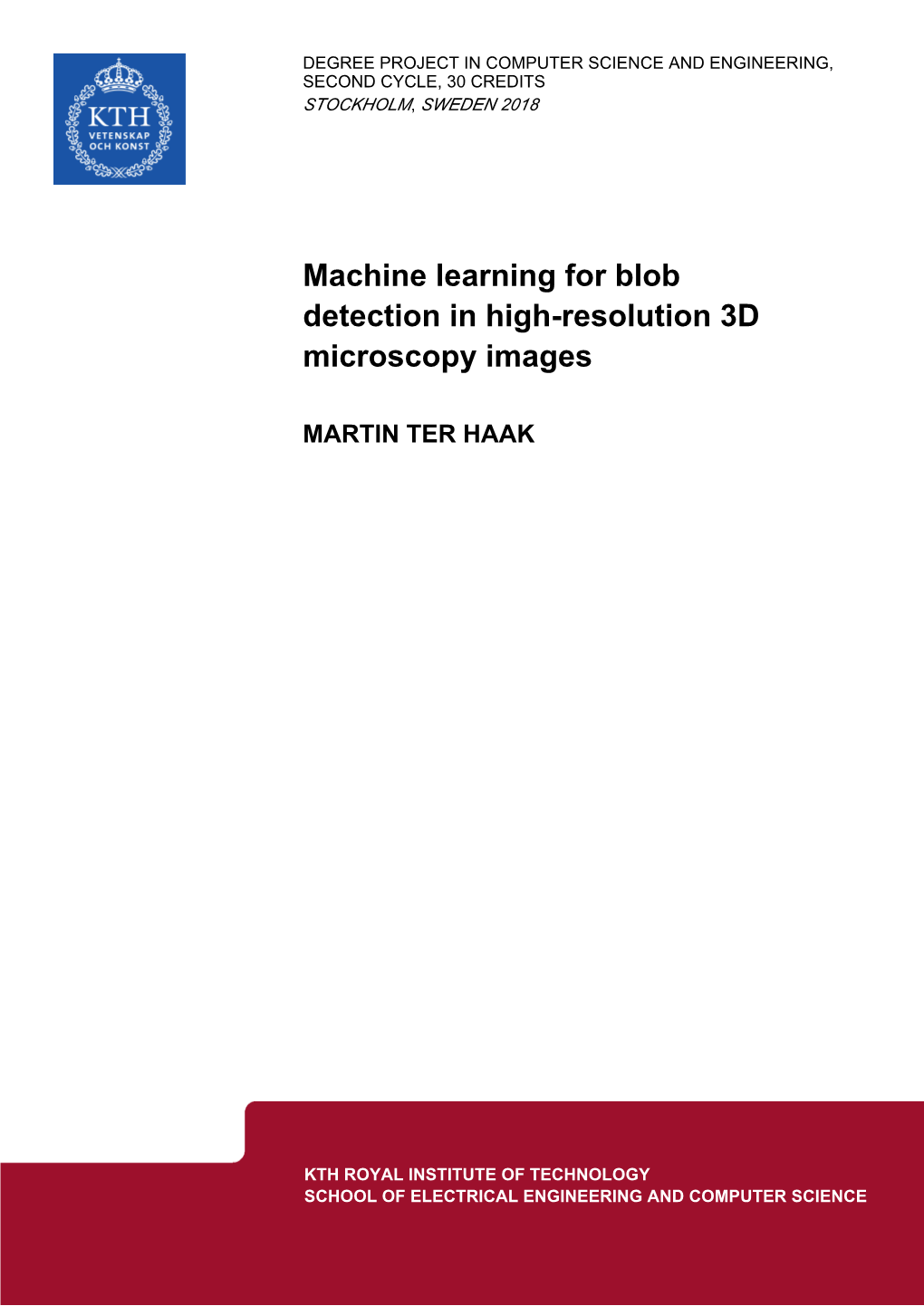 Machine Learning for Blob Detection in High-Resolution 3D Microscopy Images