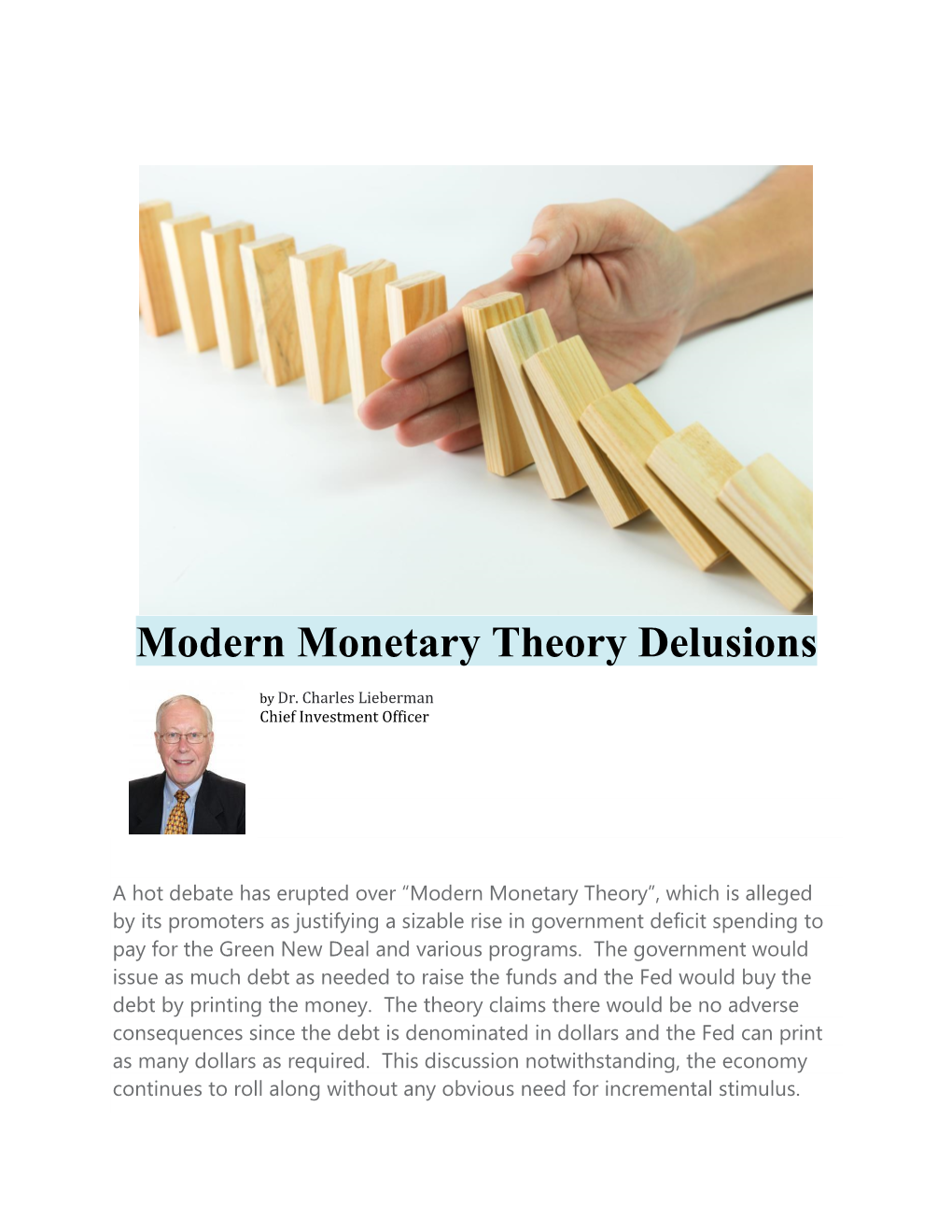 Modern Monetary Theory Delusions