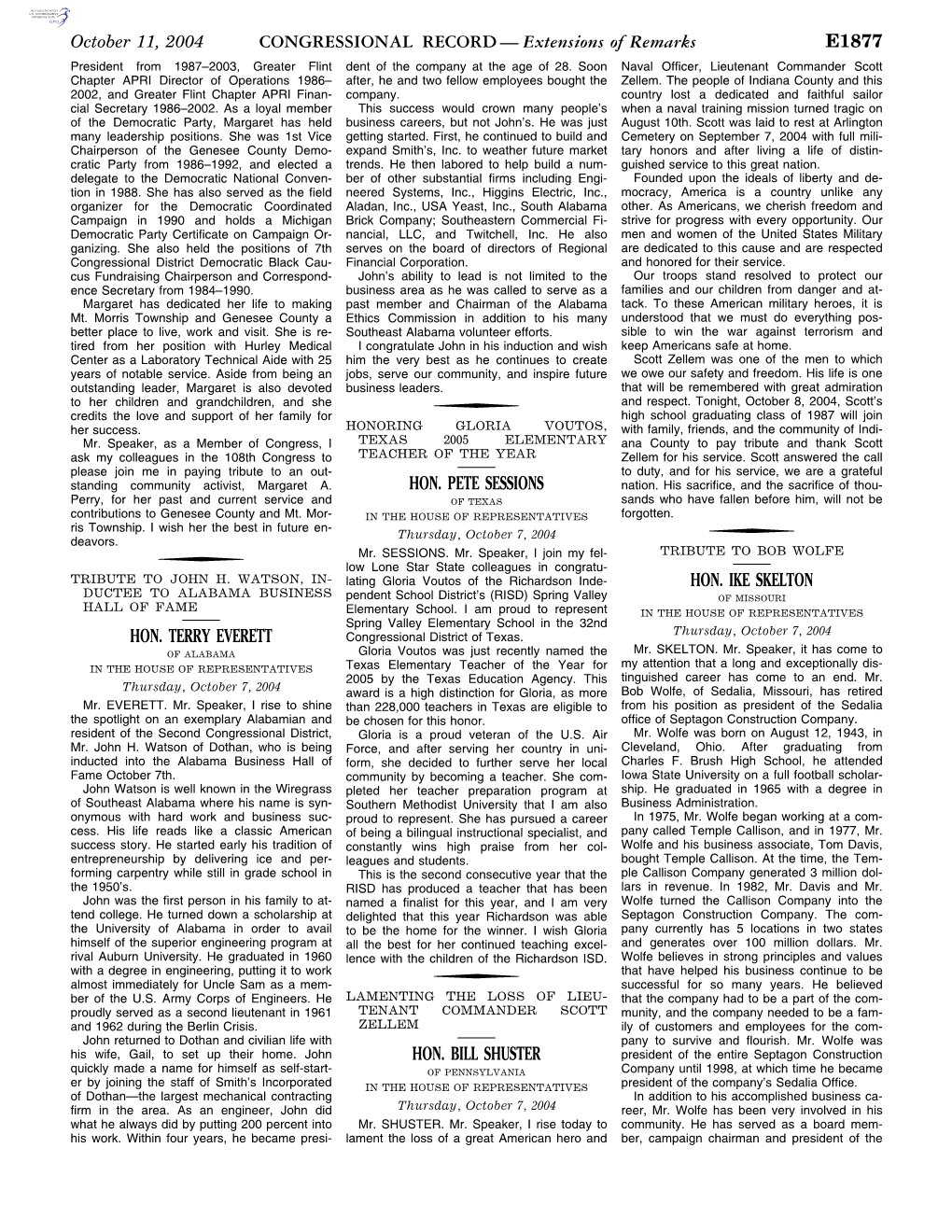 CONGRESSIONAL RECORD— Extensions of Remarks E1877 HON